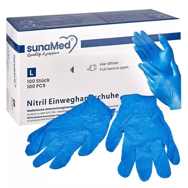 L sunaMed Nitril Handschuhe. MDR/PSA/Food konform.