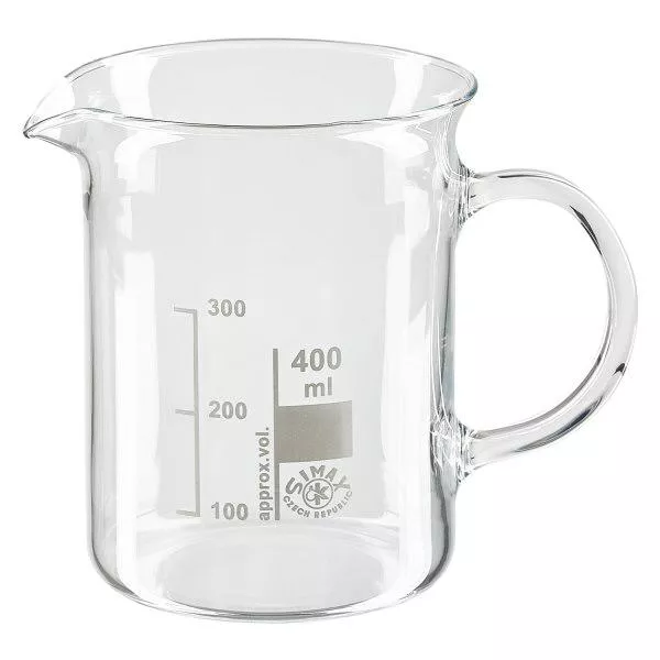 Becherglas 400ml Borosilikatglas, mit Henkel