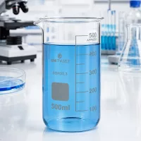 UNITWIST Laborglas 500ml mit Skalierung 100 bis 500ml hohe zylindrische Form