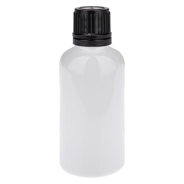 50ml Globuliflasche 3mm Giessring schwarz Standardverschluss WhiteLine UT18/50