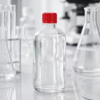 Leere 100ml Probenflasche UT18/100 mit rotem Schraubverschluss 11mm Laborzubehör ClearLine Serie