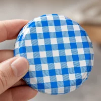TO82 Schraubdeckel 82mm mit klassischem blau weißem Leinenmuster für Vorratsgläser