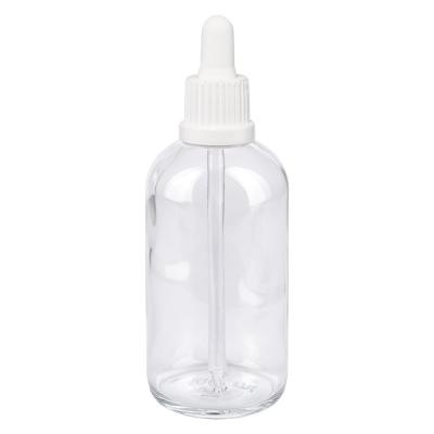 Hochwertige ClearLine Dosierflasche 100ml Klarglas mit weißem Tropfer UT18
