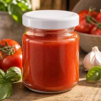 Kleines Vorratsglas 53ml für selbstgemachte Saucen und Marmeladen mit auslaufsicherem weißem Deckel