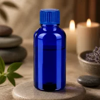 Elegante 30ml Apothekerflasche in sattem Blau mit zuverlässigem UT18 Verschlusssystem