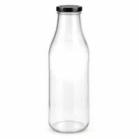 1000ml Glasflasche mit schwarzem BasicSeal Deckel UN-zertifiziert für Lebensmittel und Getränke