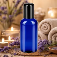 50ml Roll-On Flasche STD BlueLine UT18/50 robustes Glas mit präzisem Rollkugel-Verschluss