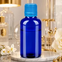 50ml blaue Weithalsflasche aus robustem Glas mit dichtem Verschluss für Langzeitlagerung