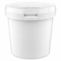 Lebensmittelechter Plastikeimer 2,5 Liter weiß mit Deckel und Sicherheitsverschluss