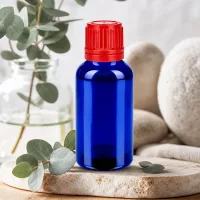 Vielseitige 30ml Glasflasche BlueLine mit rotem Tropfverschluss für DIY-Mischungen und Seren