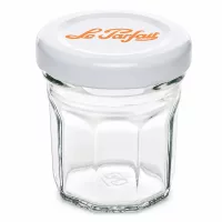 44ml Mini Sturzglas Le Parfait mit weißem Schraubdeckel für Marmelade und Konfitüre
