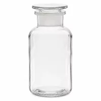 500ml Weithalsflasche Rundschulter Klarglas mit mattem Glasstopfen für Chemikalien