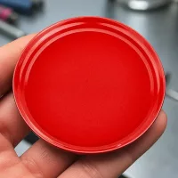 Einmachdeckel BasicSeal rot 82mm TO82 UNiTWIST in der Hand Größenvergleich Detailaufnahme