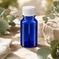 Blaue 10ml Glasflasche mit Pinselapplikator STD BlueLine für hygienische Produktanwendung