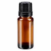 Lichtschutz-Tropfflasche 10ml braun mit schwarzem OV-Deckel ideal für ätherische Öle und Tinkturen