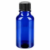 Premium Glasflasche 20ml blau mit schwarzem Tropfverschluss für professionelle Anwendung