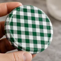 Dekorativer Schraubdeckel 82mm BasicSeal kariert grün weiß für Marmeladen und Konfitüren