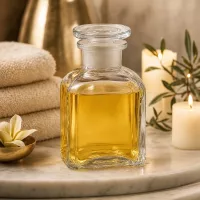 Hochwertige klare Vierkantflasche 150ml mit Glasstopfen für Düfte und Raumparfum