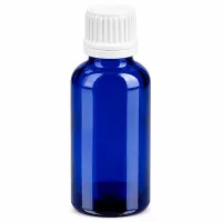 Kompakte 30ml Flasche in Kobaltblau ideal für ätherische Öle und Tinkturen