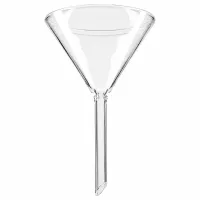 Hitzebeständiger Glastrichter 75mm mit kurzer Auslaufröhre für Laborarbeiten