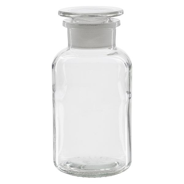 Rundschulterfl. 500ml klar Weithals Glasstopfen