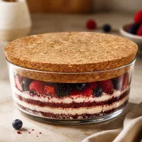 WECK RR100 Korken als Deckel für Dessertglas mit Beeren Tiramisu praktischer Korkenverschluss 94mm Öffnung