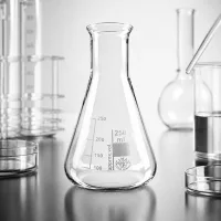 Wissenschaftlicher Messkolben 250ml Enghals mit Skala für exakte Volumenmessung im Labor