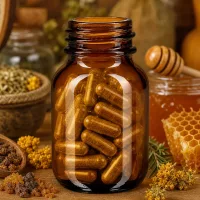 Vielseitige 50ml Weithalsflasche aus dunklem Glas ideal für Kräuterextrakte und Naturheilmittel