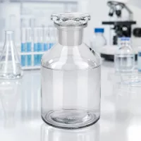 Steilbrustflasche 50ml klar Enghals für Chemikalien Pharmazie und wissenschaftliche Anwendungen