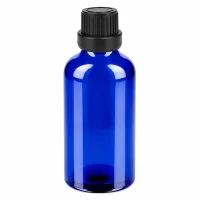 Lichtschutzflasche 50ml kobaltblau für lichtempfindliche Substanzen mit OV BlueLine Design