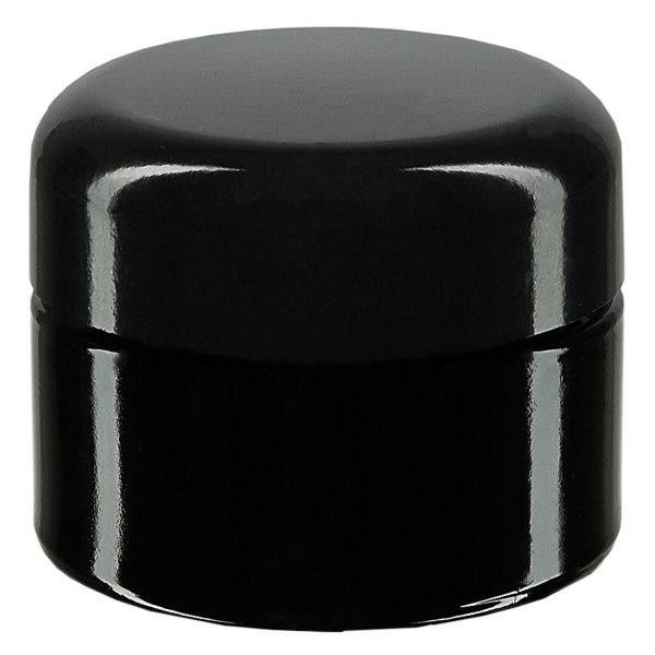 Kosmetikdose Violettglas 30ml, mit schwarz Deckel