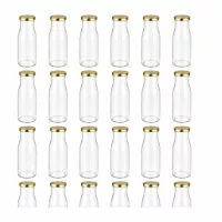 UNiTWIST Glasflaschen 24er Pack 150ml ideal für Säfte Milch und Getränke Golddeckel