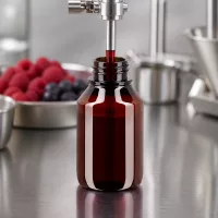 Zylindrische 50ml PET Flasche mit schmalem Flaschenhals zum Abfüllen von Beerensirups