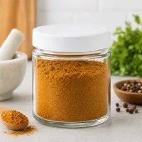 135ml Rundglas gefüllt mit Kurkuma Pulver BasicSeal Deckel weiß Gewürzaufbewahrung Küchenorganisation
