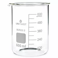 UNiTWIST 600ml Becherglas Borosilikat niedrige Form mit Ausguss und Messskala