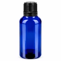 30ml BlueLine Flasche mit schwarzem Verschluss perfekt für selbstgemachte Pflegeprodukte