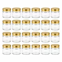 Klare zylindrische 80ml Gläser mit Golddeckel UNiTWIST Marmeladen Honig Set 24x