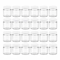 UNiTWIST 24 zylindrische Glasgefäße 135ml transparent mit weißem Deckel