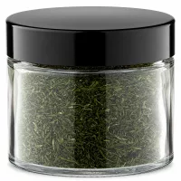 Kleines Glasgefäß 30ml mit Schraubdeckel zur Lagerung von Gewürzen und Kräutern