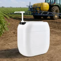 Quaderförmiger 30 Liter Kanister mit Pumpspender für professionelle Landwirtschaft
