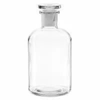 Klare Glasflasche 500ml Rundschulter schmal Hals mit Glasstopfen Vorratsflasche