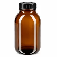 Große Weithalsflasche 500ml Fassungsvermögen aus hochwertigem braunem Borosilikatglas