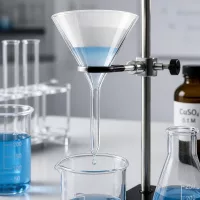 Präzisions-Glastrichter mit optimaler 60° Trichterform für gleichmäßigen Durchfluss ohne Spritzen