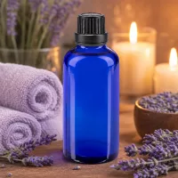 Kleine kobaltblaue Glasflasche 50ml ideal für Naturkosmetik und Aromaöle