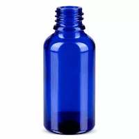 Praktische 30ml Glasflasche in tiefblau mit Schraubgewinde für sichere Aufbewahrung