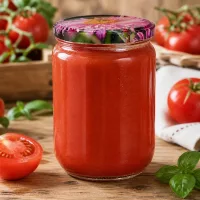 555ml Vorratsglas mit BasicSeal Blütendeckel ideal zum Einkochen von Tomatensauce und Sugo