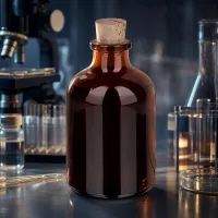 Handliche Braunglasflasche 50ml Korken 11/14mm für Reagenzien und Extrakte