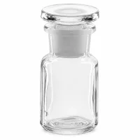 Kompakte Rundschulterflasche Klarglas 50ml Weithals mit Glasstopfen für sichere Aufbewahrung