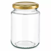 UNiTWIST Runda382 Einmachglas mit goldenem TO66 BioSeal Deckel, leeres Glasgefäß für Konservierung und Aufbewahrung