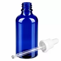 Handliche 50ml blaue Tropfflasche mit Glaspipette OV BlueLine UT18/50 lichtgeschützt